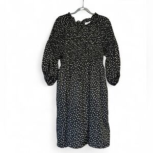 Polagram Black Dress with White Dots